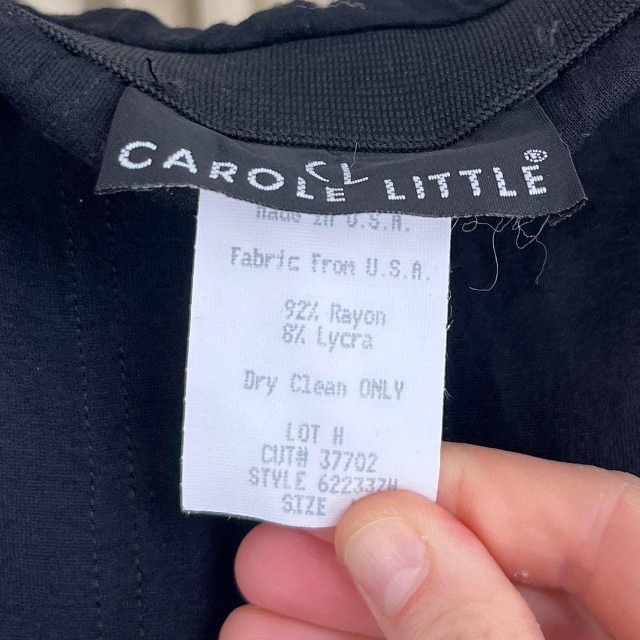 Vintage Carole Little Rayon Black Midi Button Front Skirt