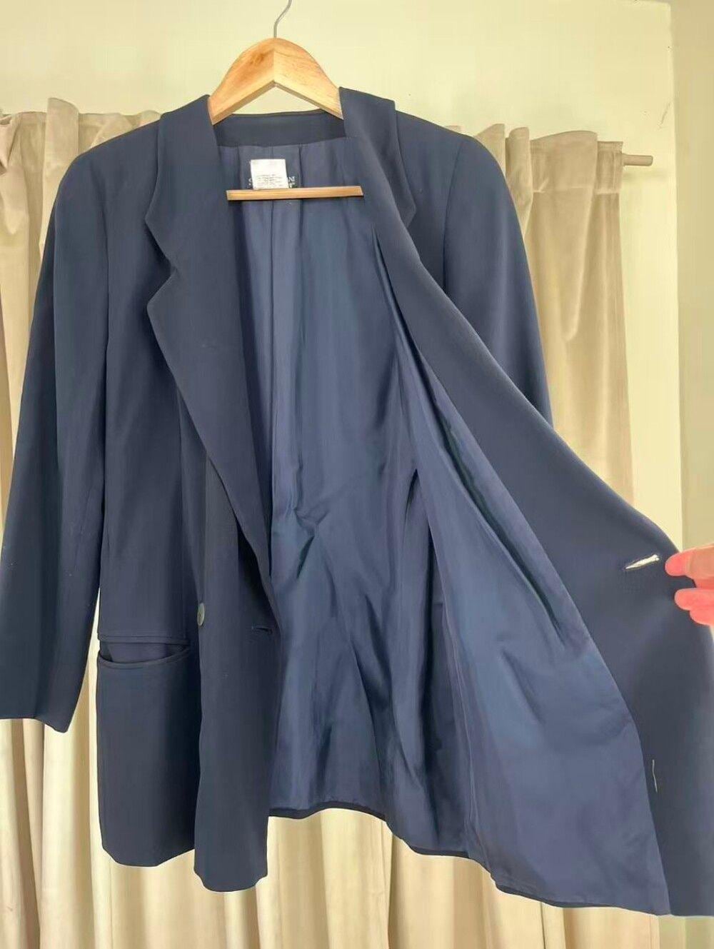 Vintage Giorgio Armani Black Double-Breasted Tailored Blazer