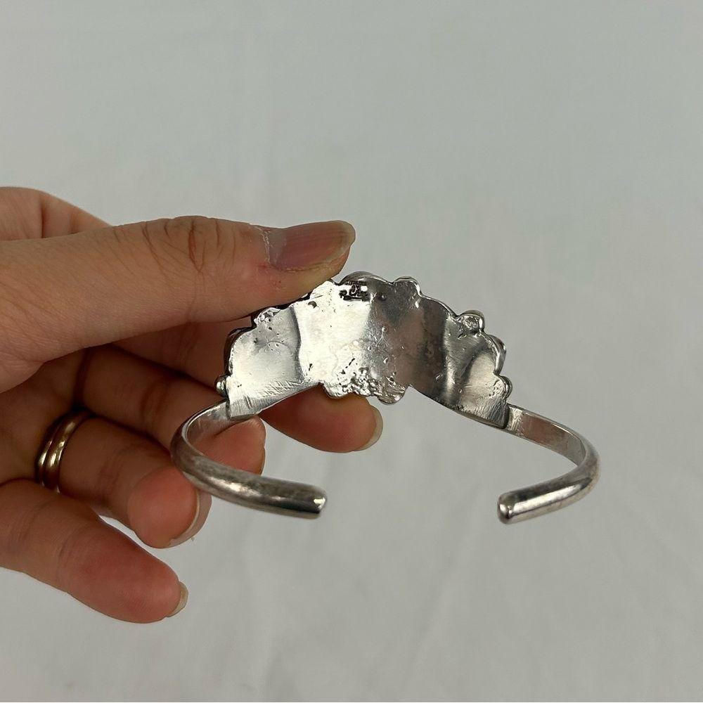 Vintage Handmade Navajo Turquoise Bracelet Bangle Artist Signed