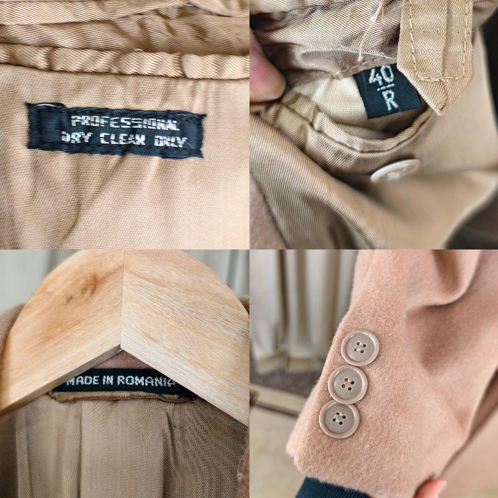 Vintage Tan Camel Boyfriend Boxy Full Length Long Coat