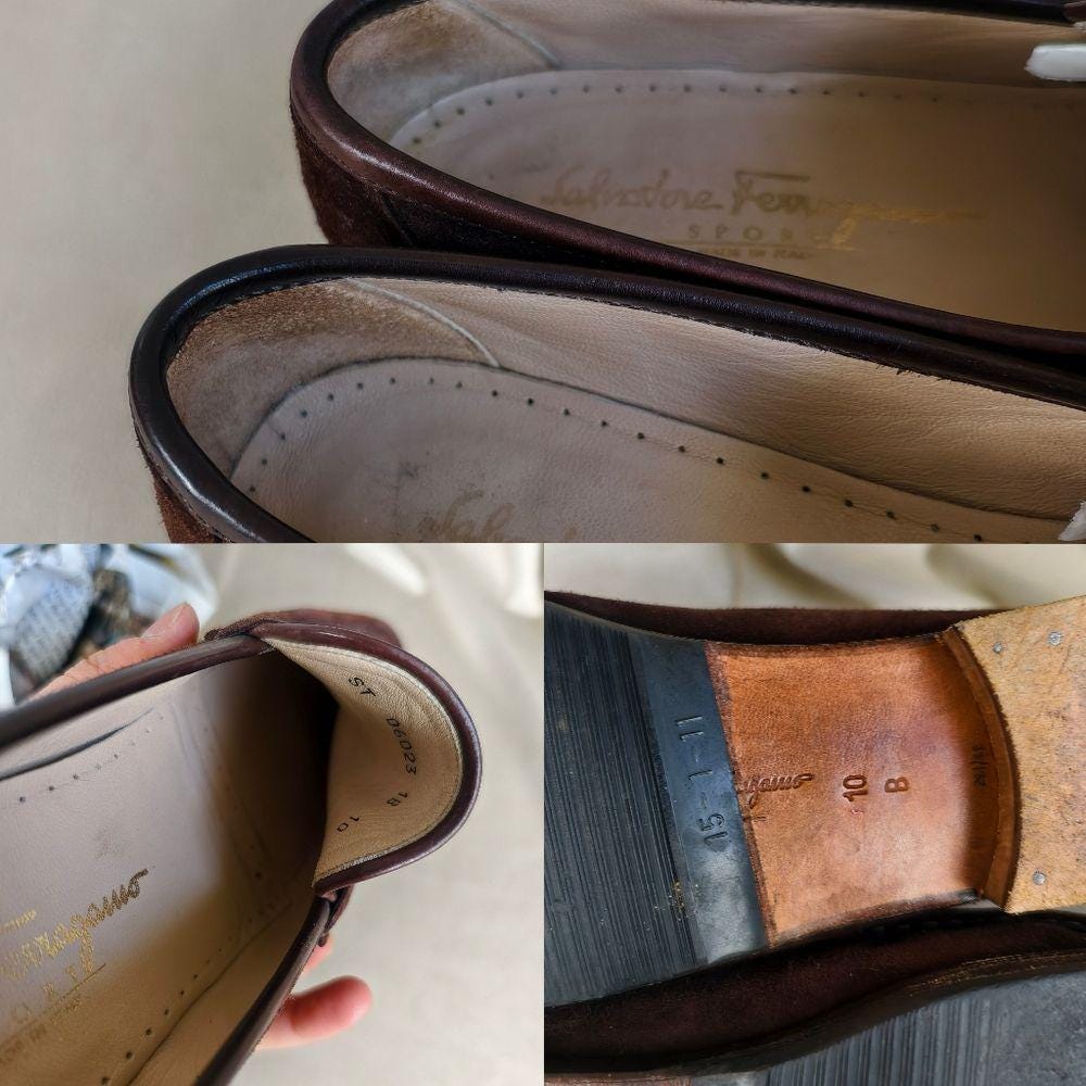 Vintage Salvatore Ferragamo Sport Brown Suede Loafers