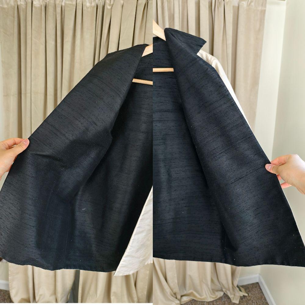 Vintage Silk Ecru Reversible Black and Cream Jacket Blazer