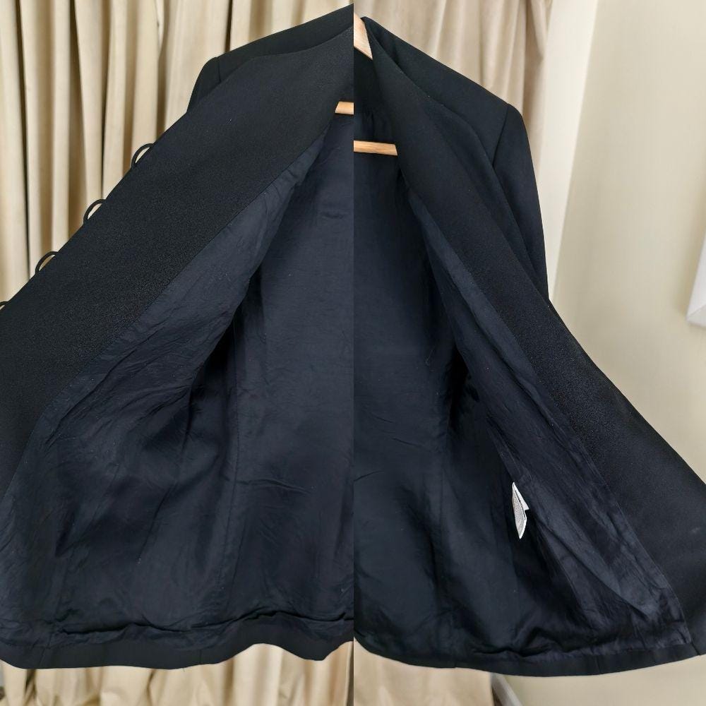 Vintage Le Suit Black Embroidered Blazer Jacket