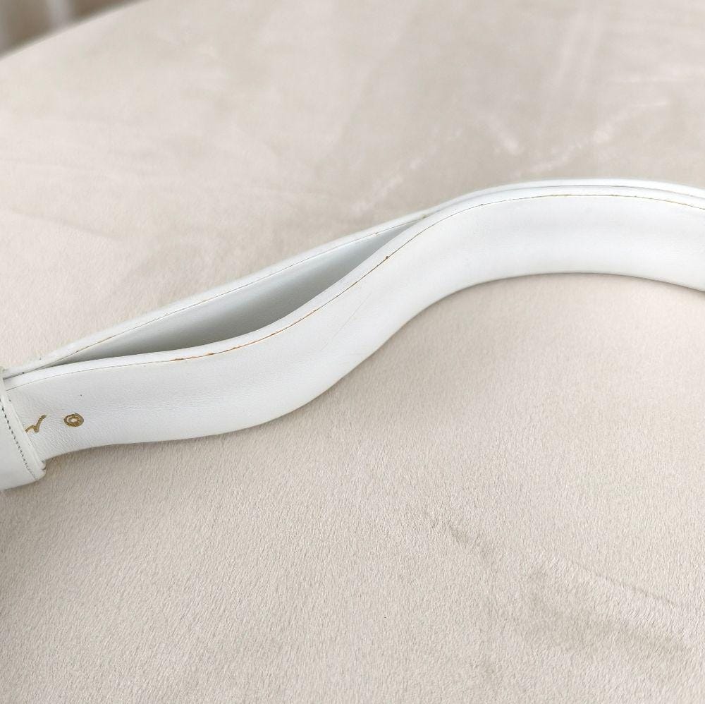 Vintage Judith Leiber Elegant White Belt with Gold Accents