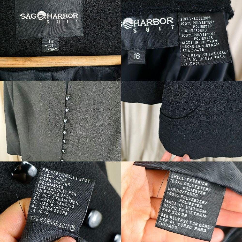Vintage Sag Harbor Elegant Black Skirt Suit