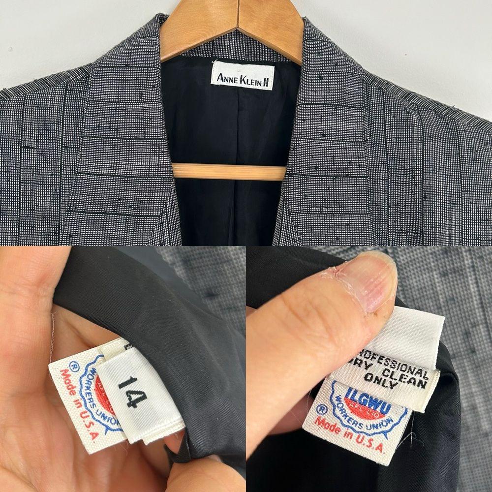Vintage Anne Klein II Black and Grey Blazer