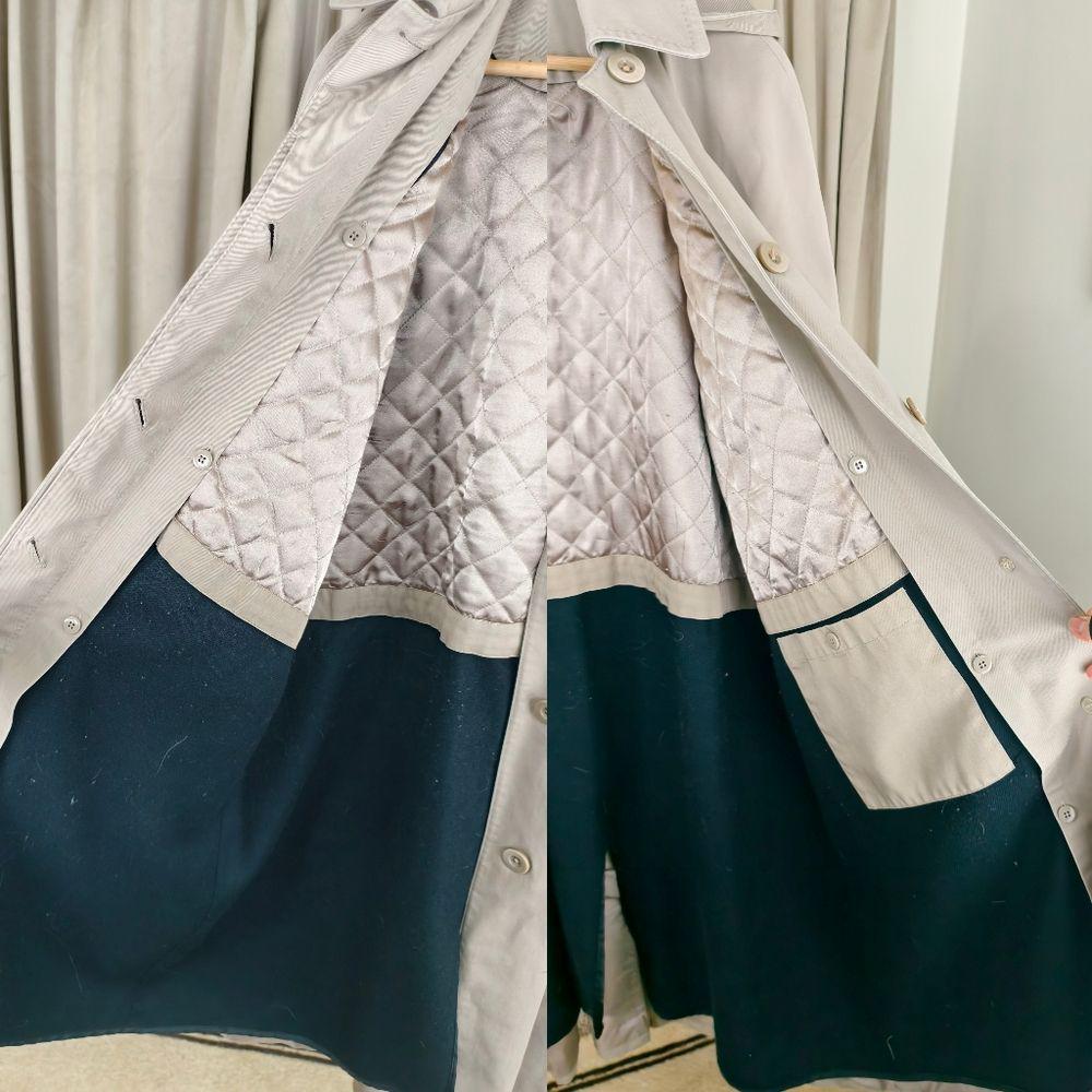 Vintage Pendleton Beige Trench Coat with Detachable Lining and Hood