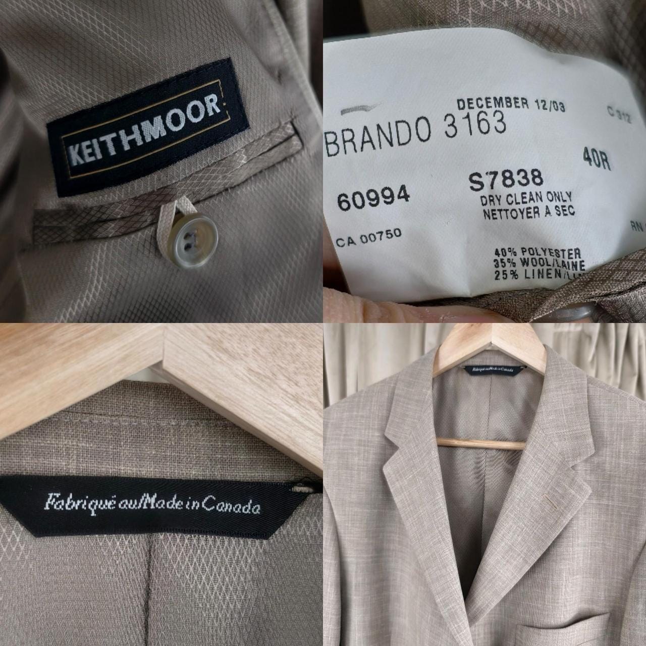 Vintage Beige Oversized Boyfriend Blazer