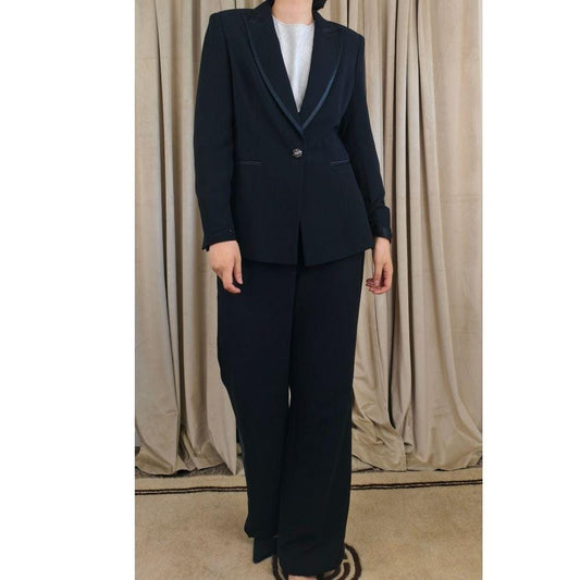 David's Bridal Black Tuxedo Pantsuit Set