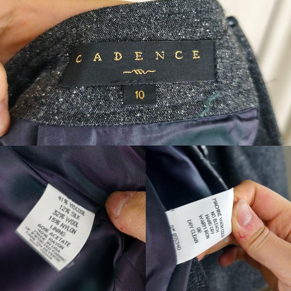 Vintage Cadence Grey Skirt and Blazer Suit Set