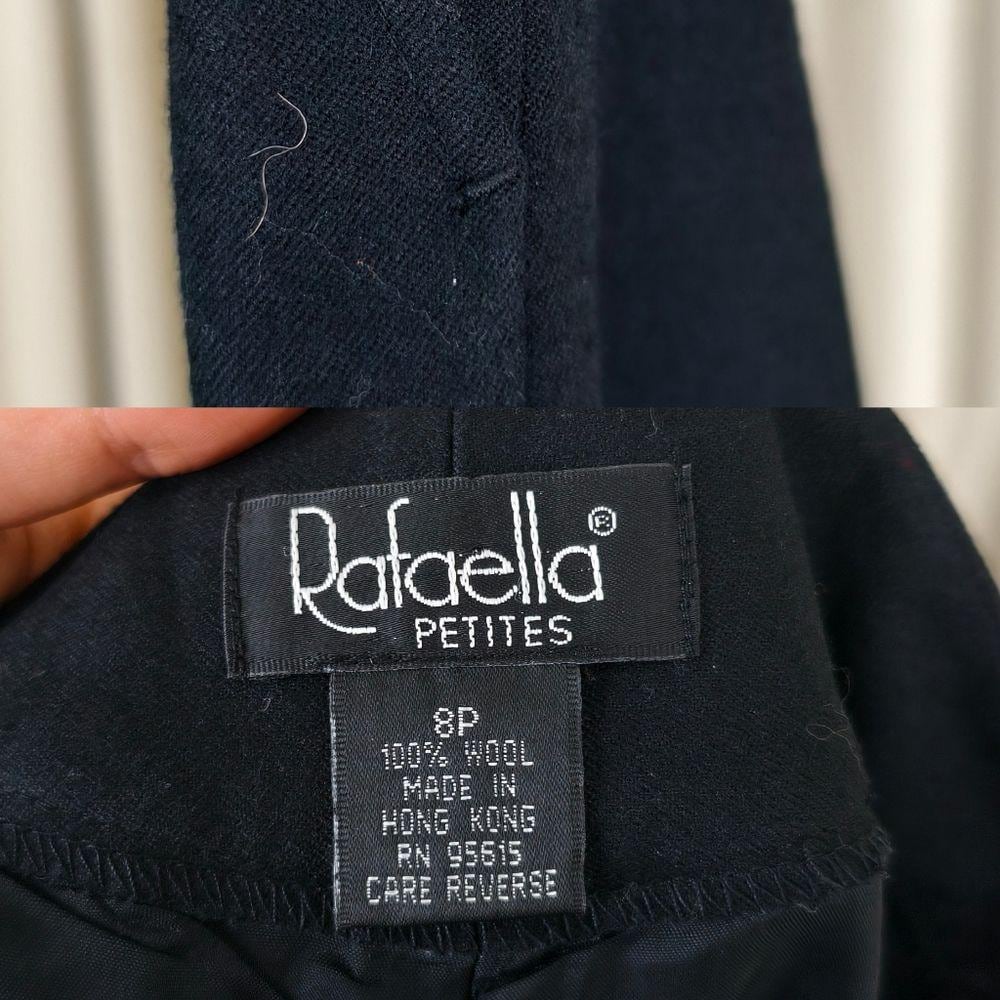 Vintage Rafelle Classic Black Wool Cigarette Pants Trousers