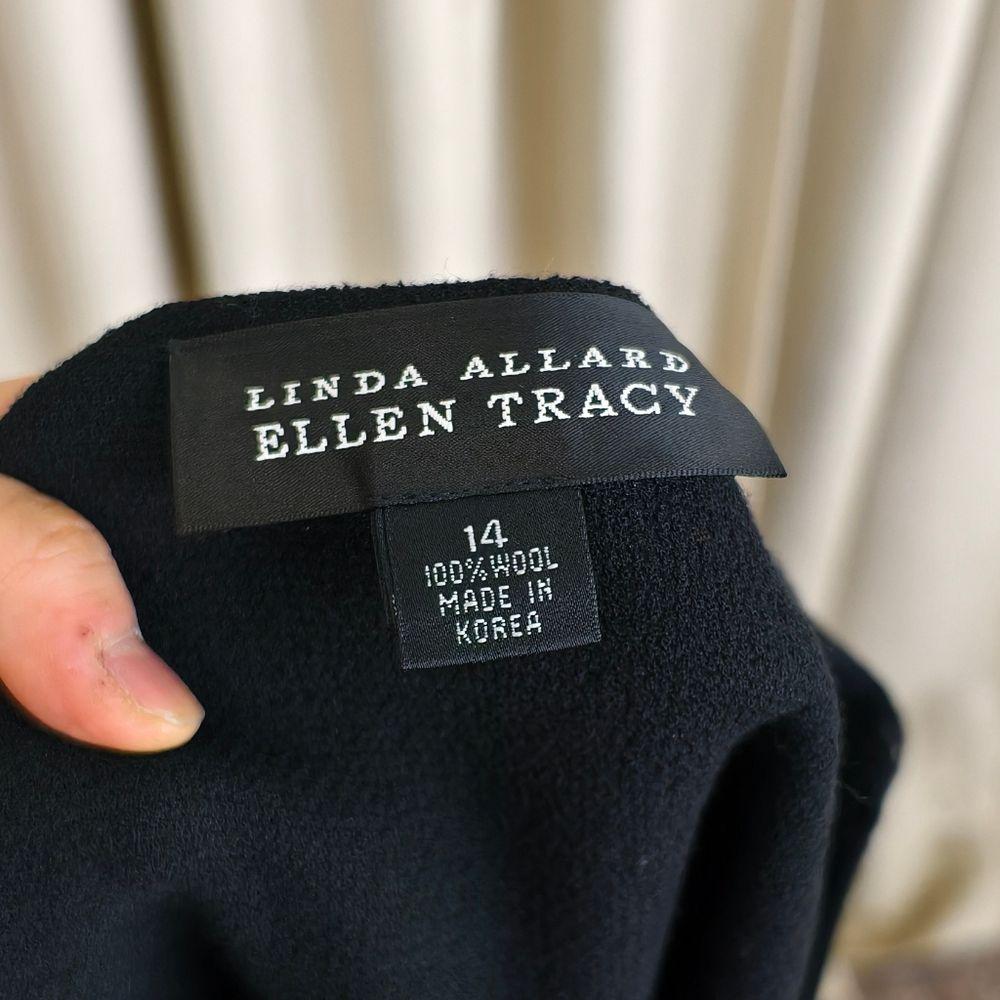 Vintage Ellen Tracy Black Wool Knit Skirt with Slit