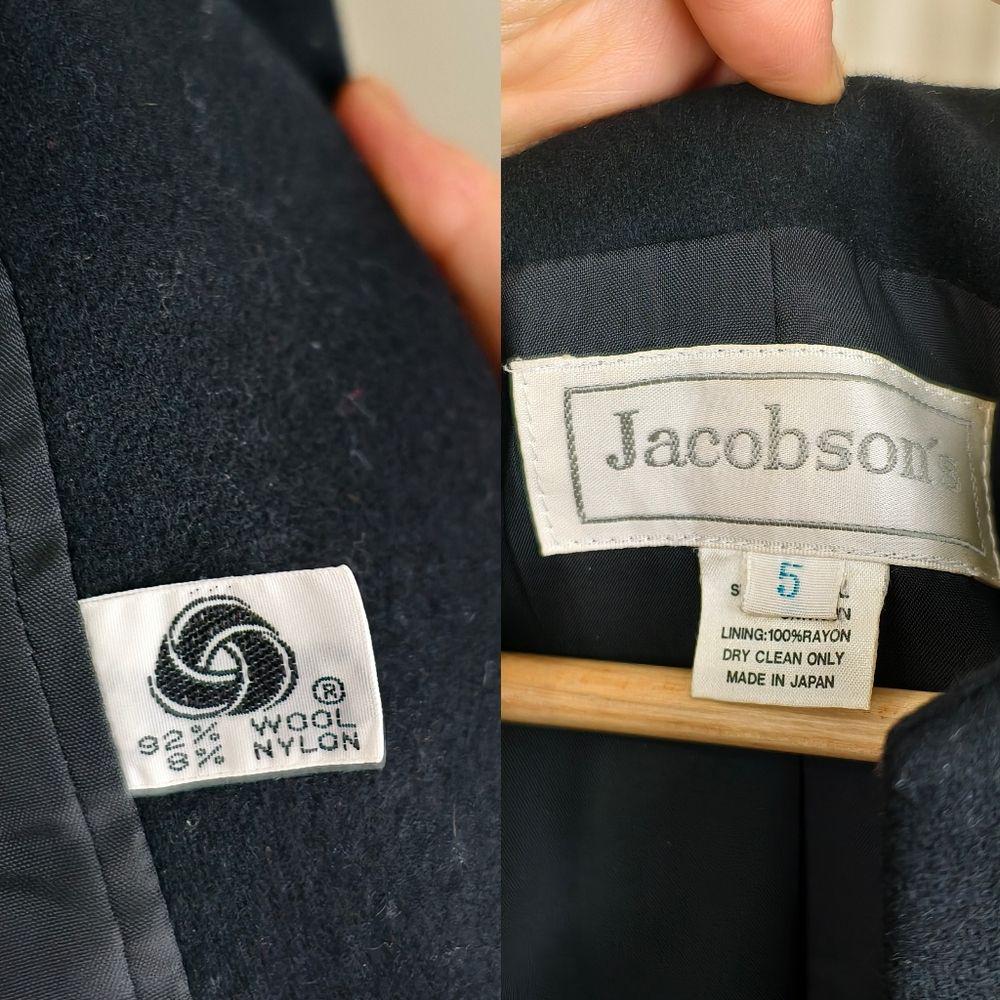 Vintage Jacobson's Cropped Fitted Black Wool Blazer
