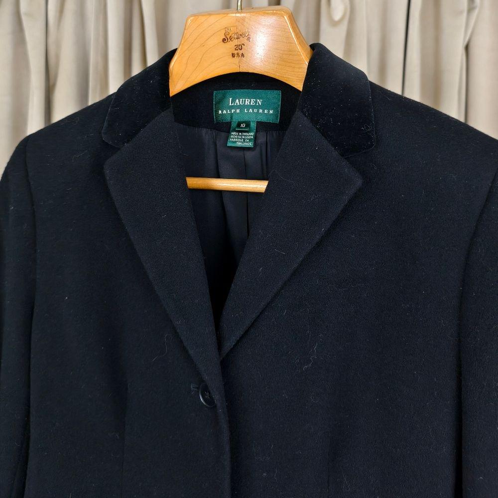 Vintage Lauren Ralph Lauren Black Wool Cashmere Long Blazer