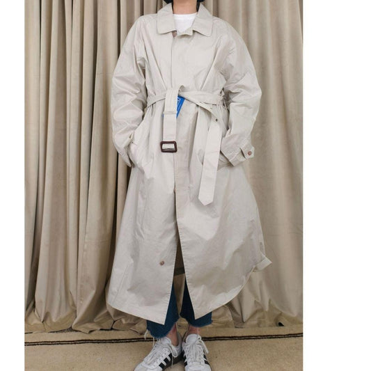 NWT Vintage Lands' End Cream/Beige Full Length Lightweight Trench Coat