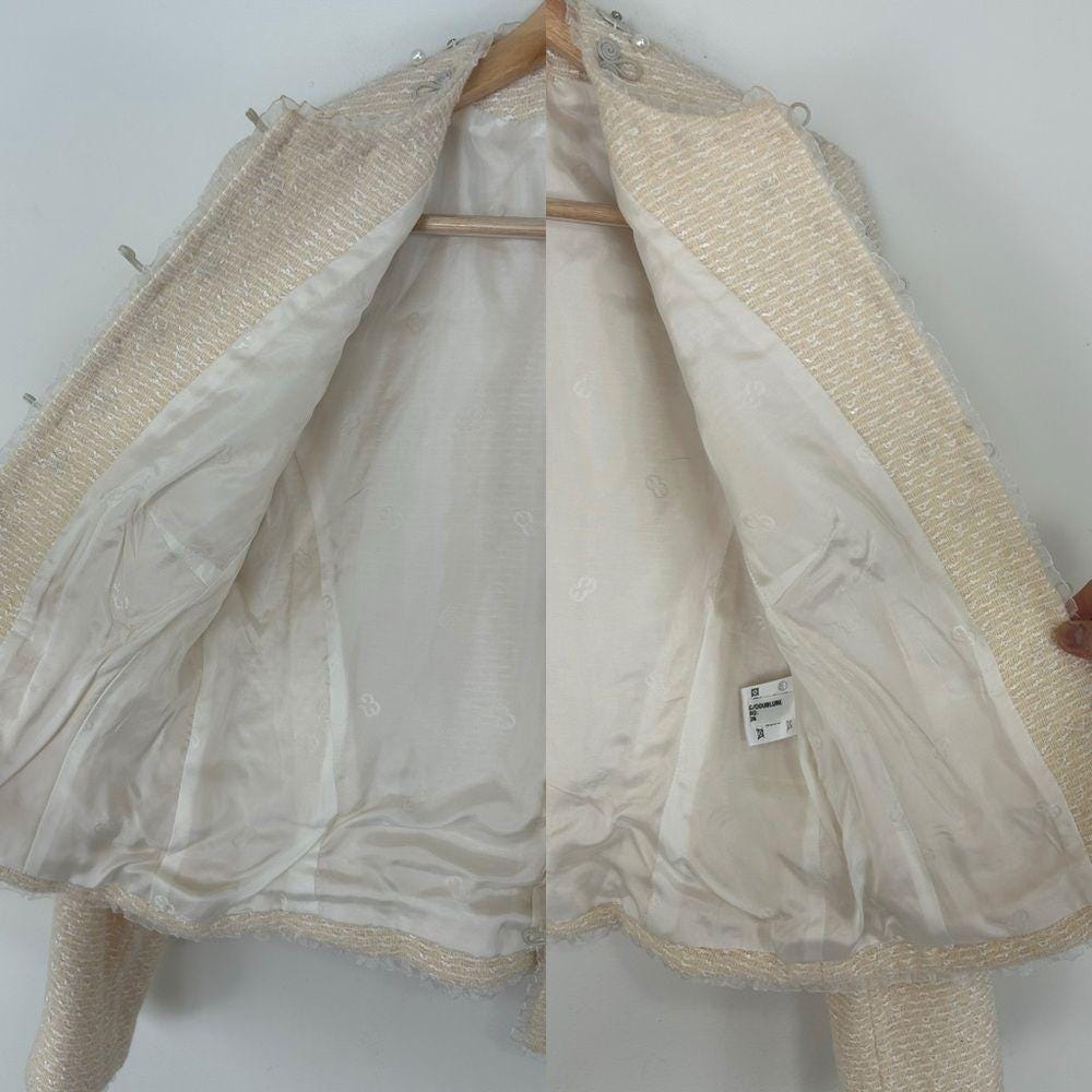 Vintage Escada Cream Wool Tweed 3 Piece Skirt Suit