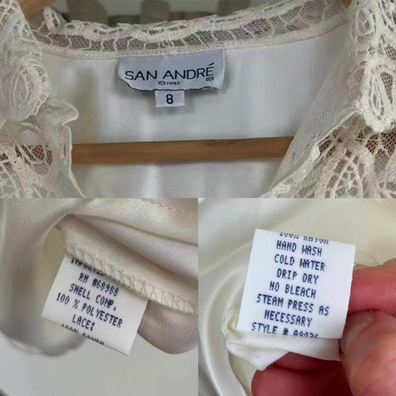Vintage San Andre White Cream Lace Blouse