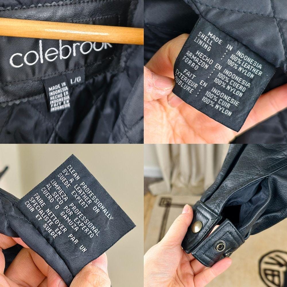 Vintage Colebrook Black Genuine Leather Belted Coat with Detachable Lining