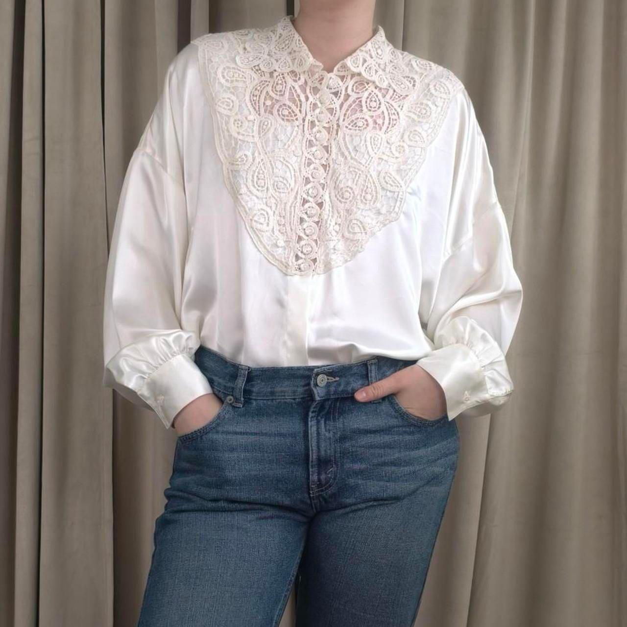 Vintage San Andre White Cream Lace Blouse