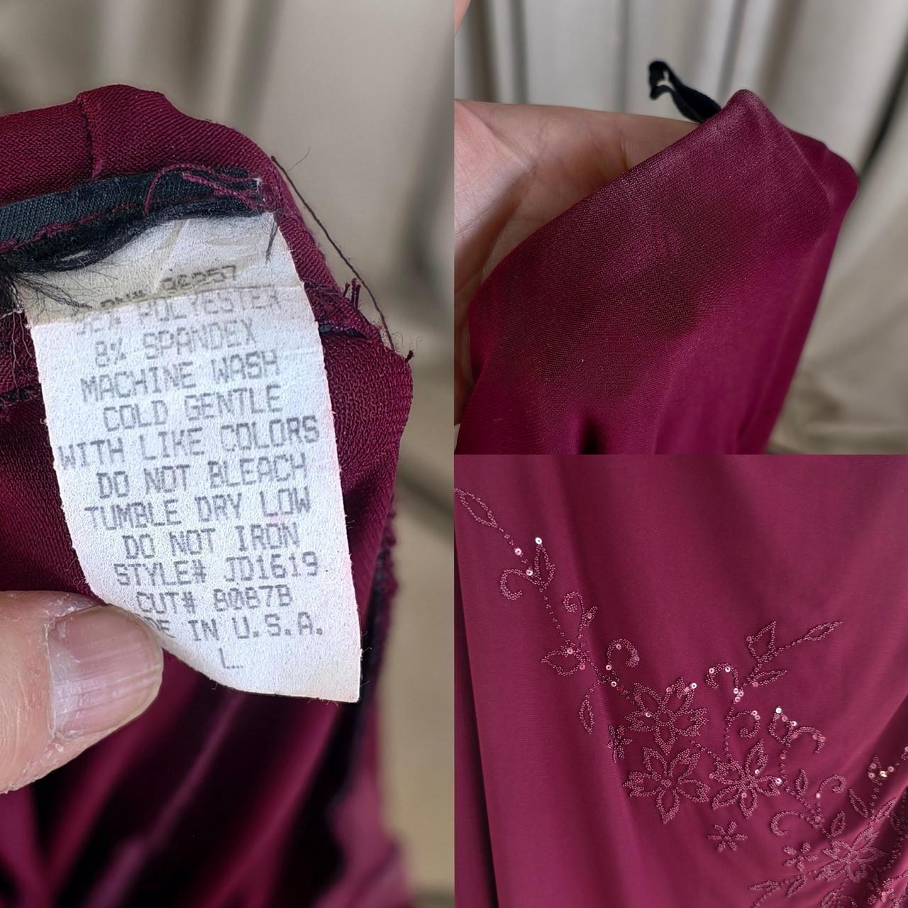 Vintage Burgundy Strapless Maxi dress with Sequin Detailing