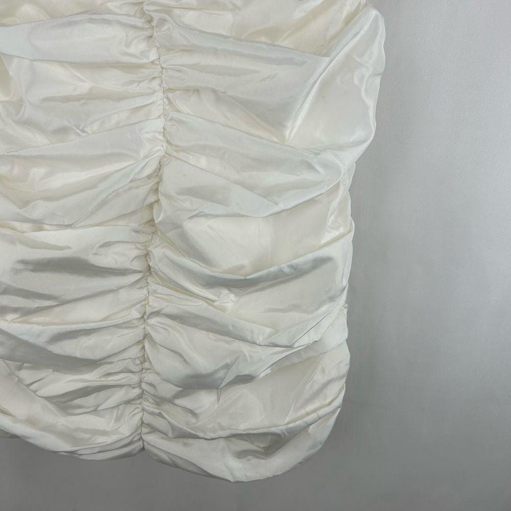 Vintage Sleeveless Puffy White Midi Skirt