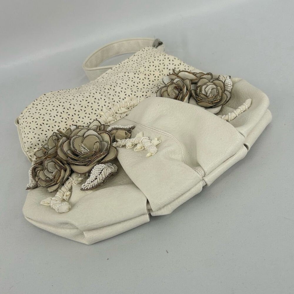 RARE! NWT Mary Frances Handmade Genuine Leather 3D Floral Shoulder Bag