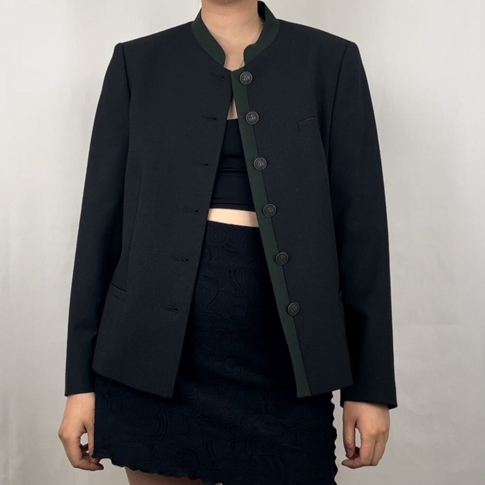 Vintage Kaiseralm Dark Grey and Green Blazer