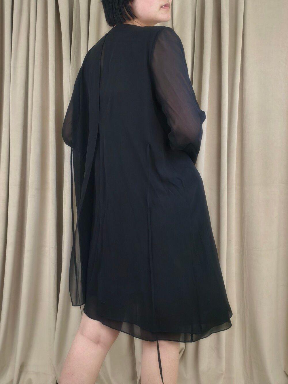 Eileen Fisher Black Silk Sheer Cover Up Jacket