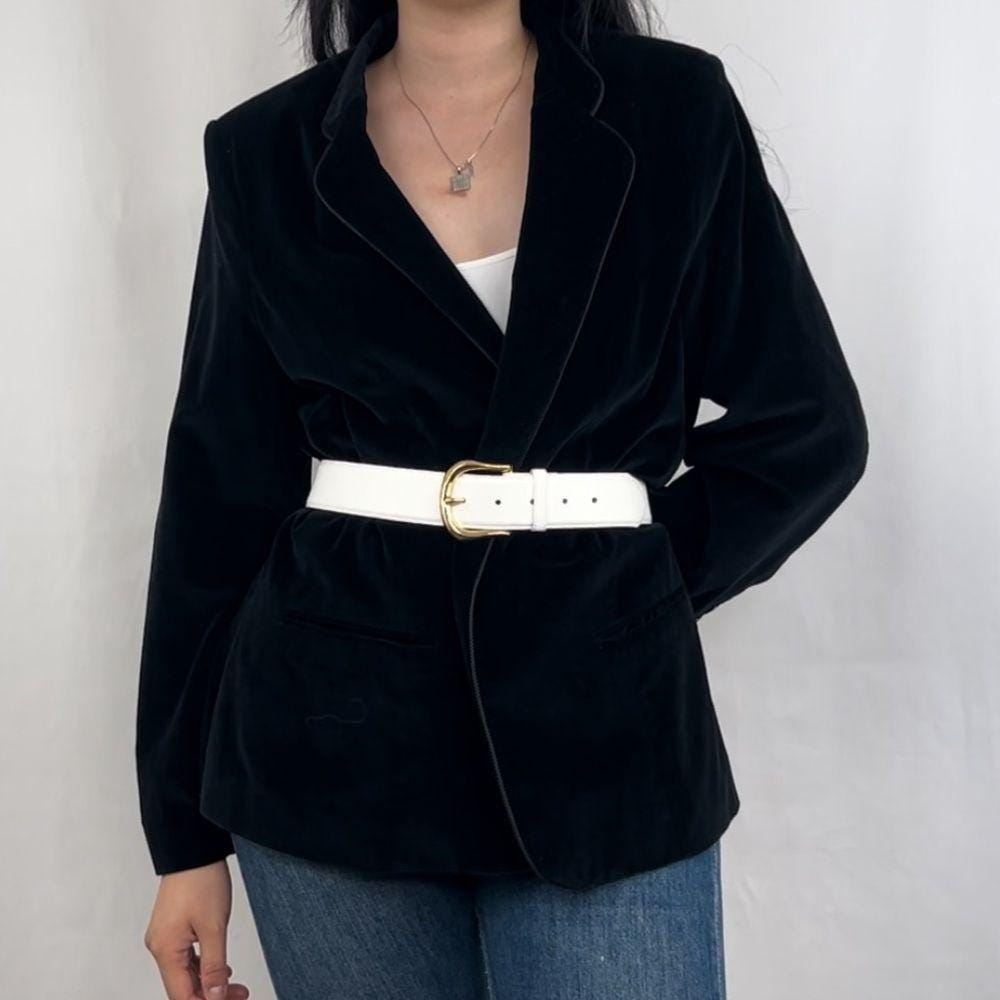 Vintage Ellen B Black Velvet Blazer