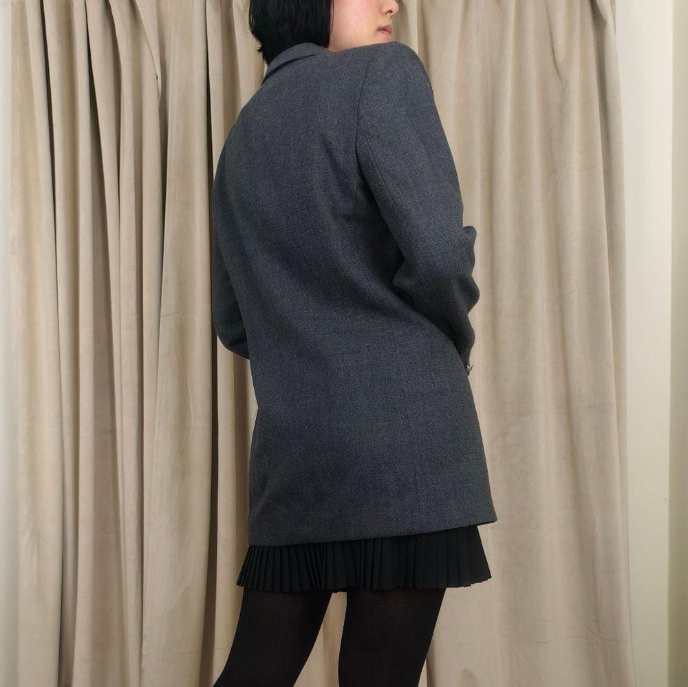 Vintage Rena Rowan Gray Double Breasyed Blazer