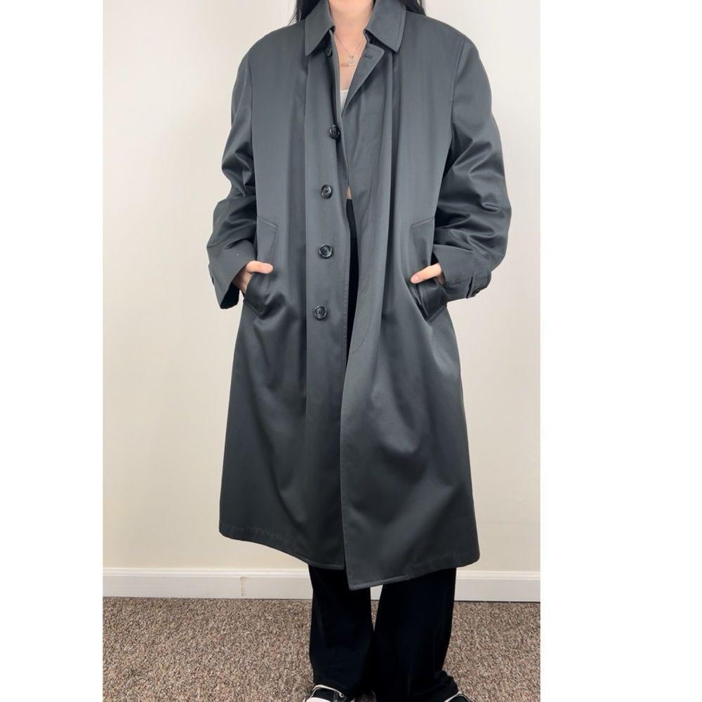 Vintage Dark Green London Fog Single Breasted Trench Coat
