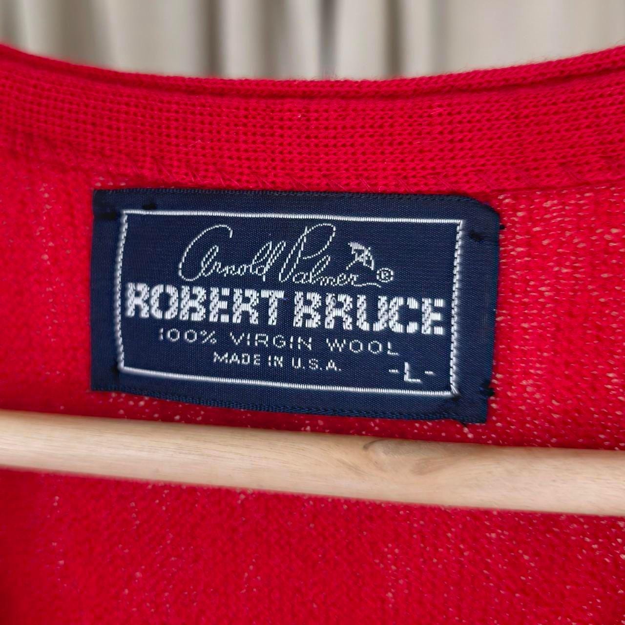Vintage Robert Brice Red Wool Cardigan