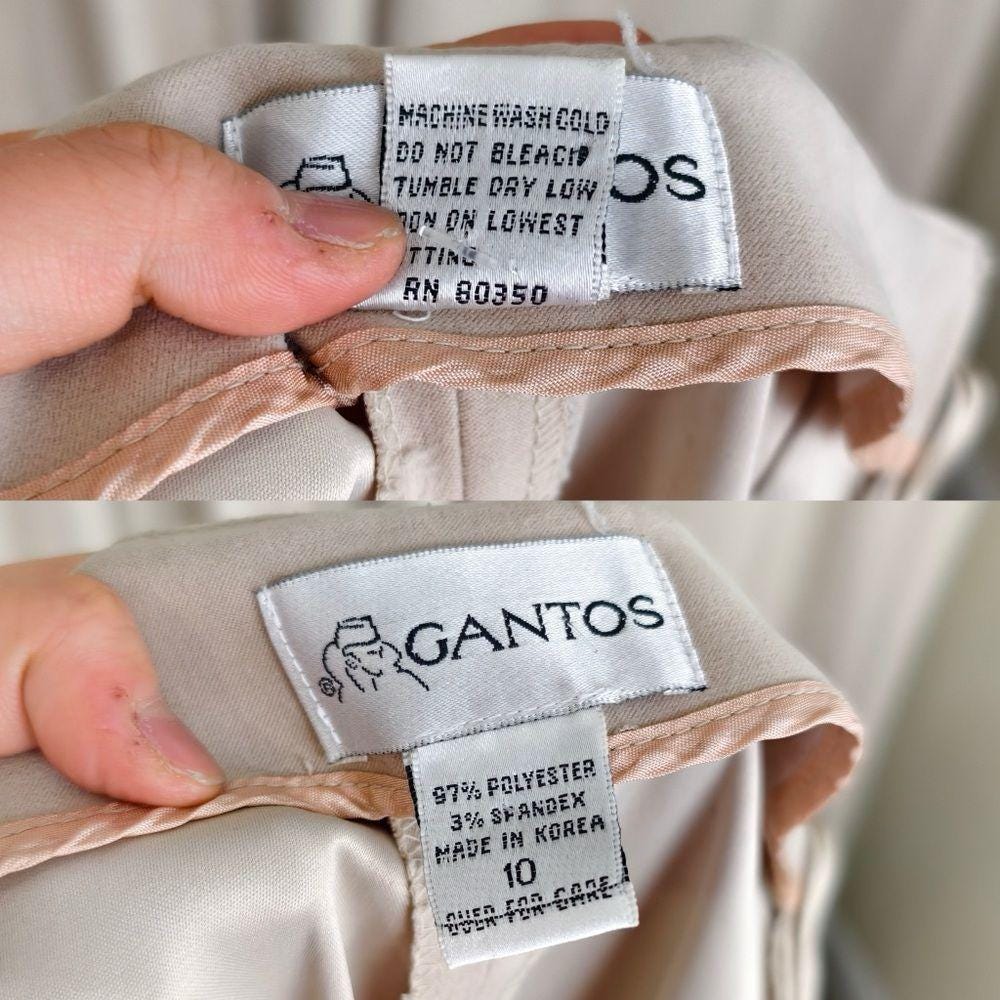 Vintage Gantos Beige Faux Suede Tapered Trousers