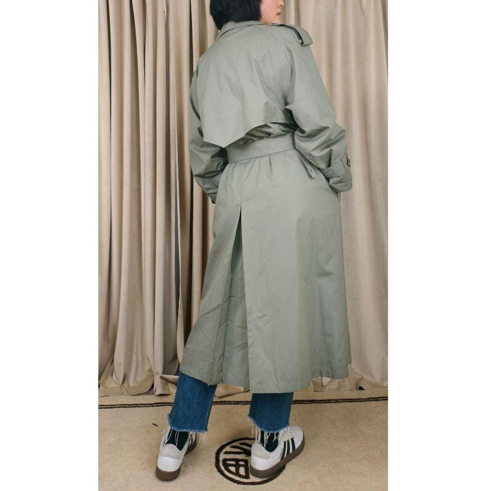 Vintage Towne London Fog Green Trench Coat