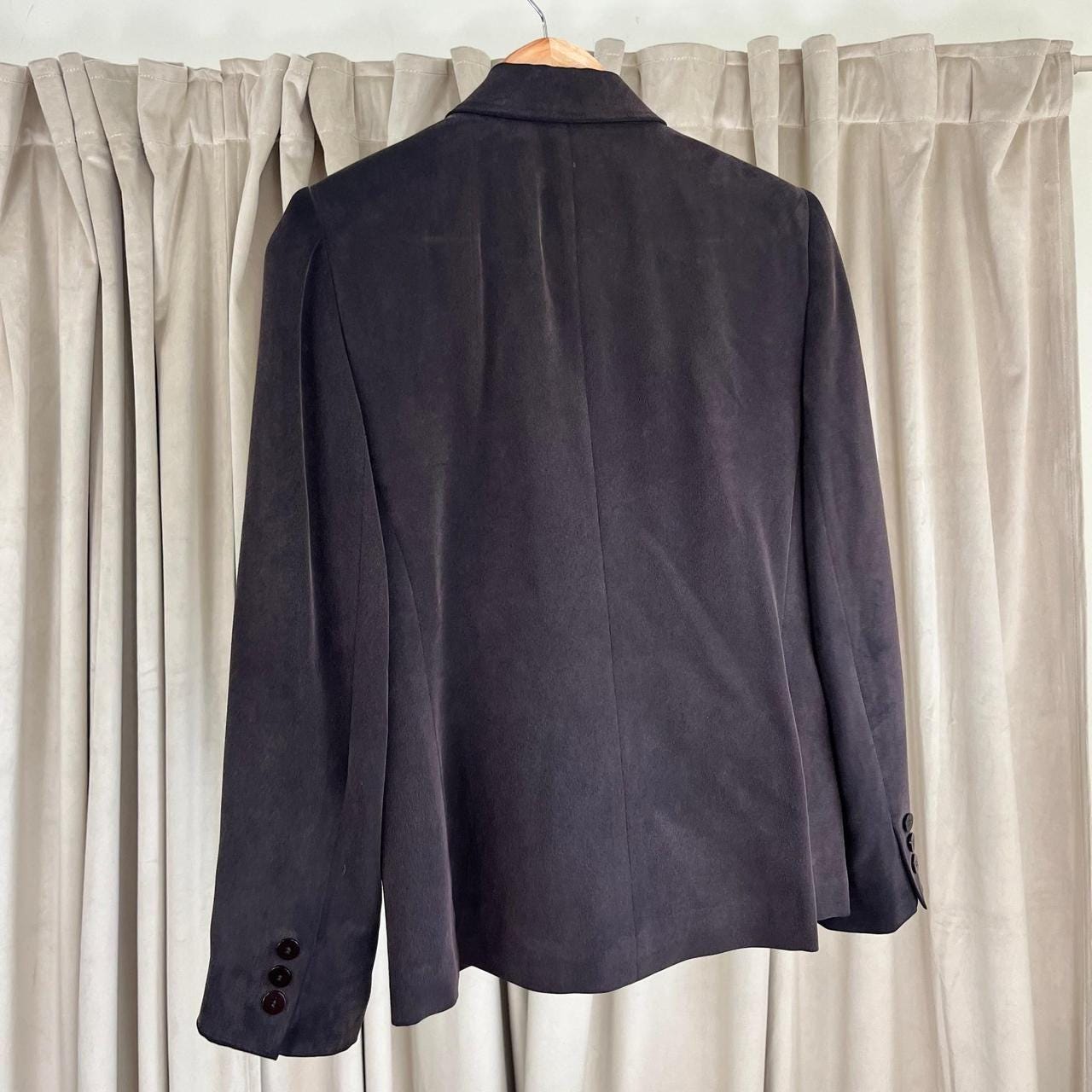 Vintage Cahus Brown Silk Cropped Fitted Blazer