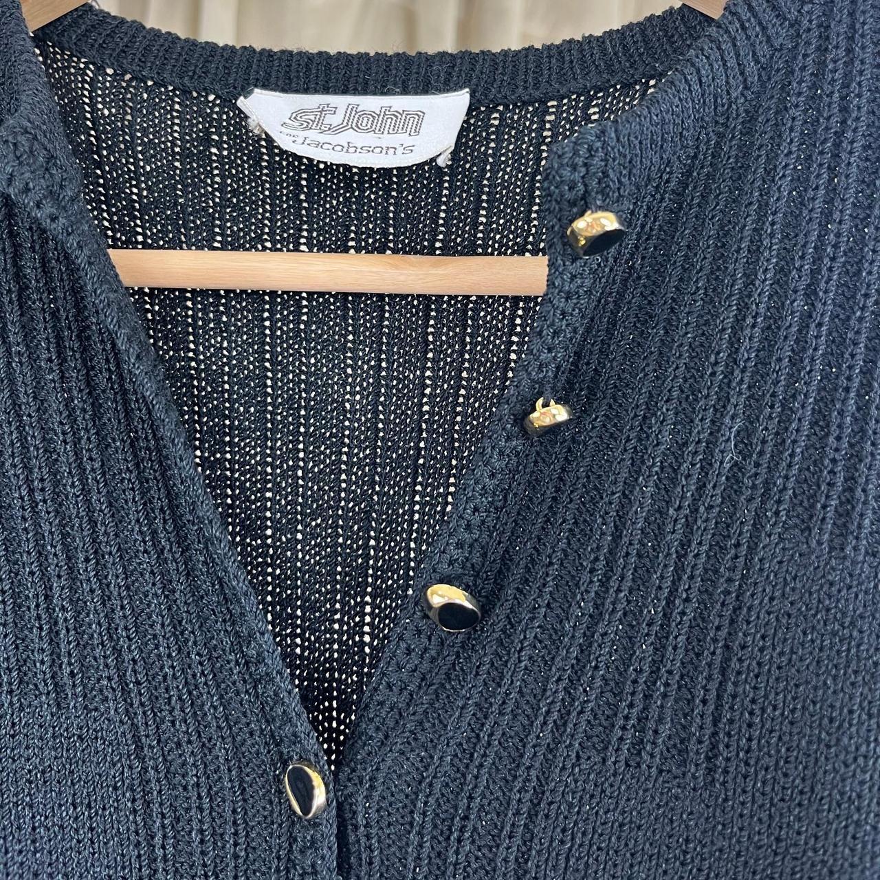 Vintage 80s St. John Black Knit Sweater Dress