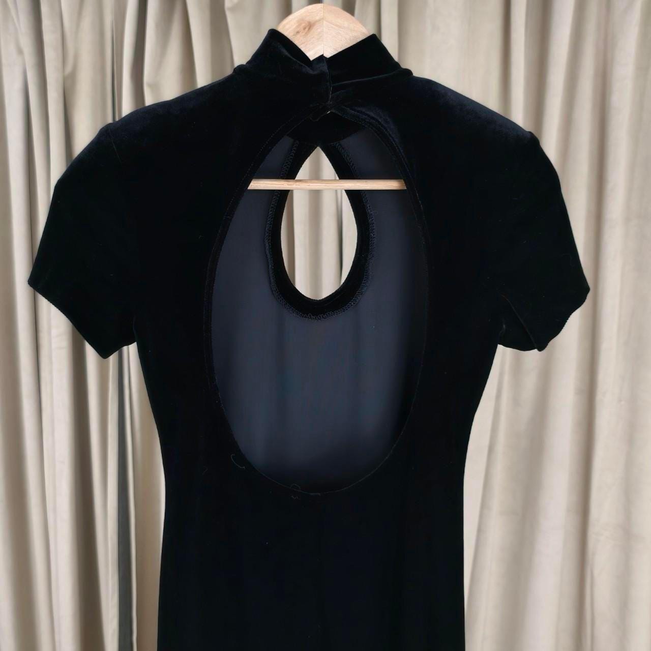 Vintage Ashlee Black Velvet Maxi Dress