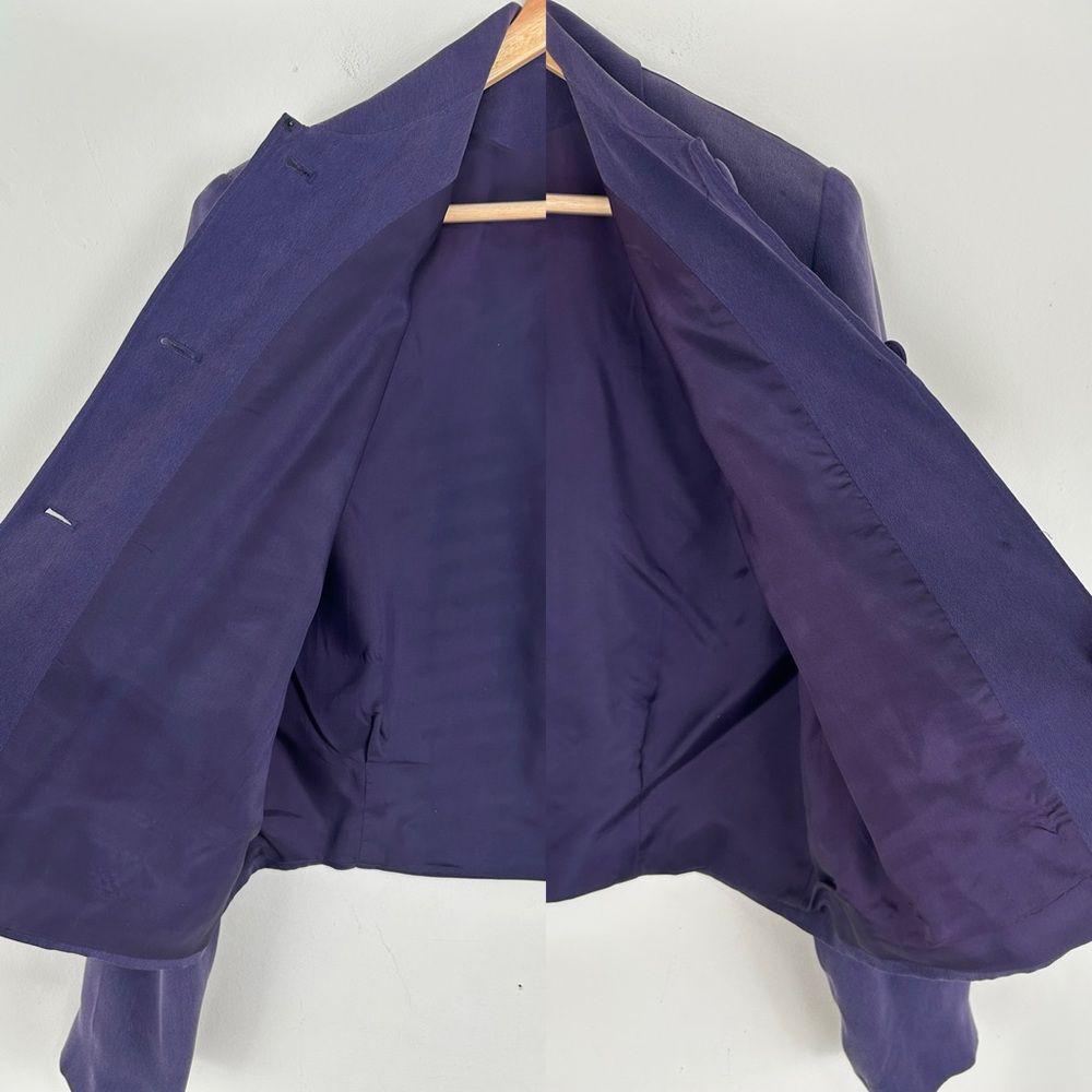 Vintage Patrick Collection Purple Silk High-Waisted Pantsuit with Cropped Jacket