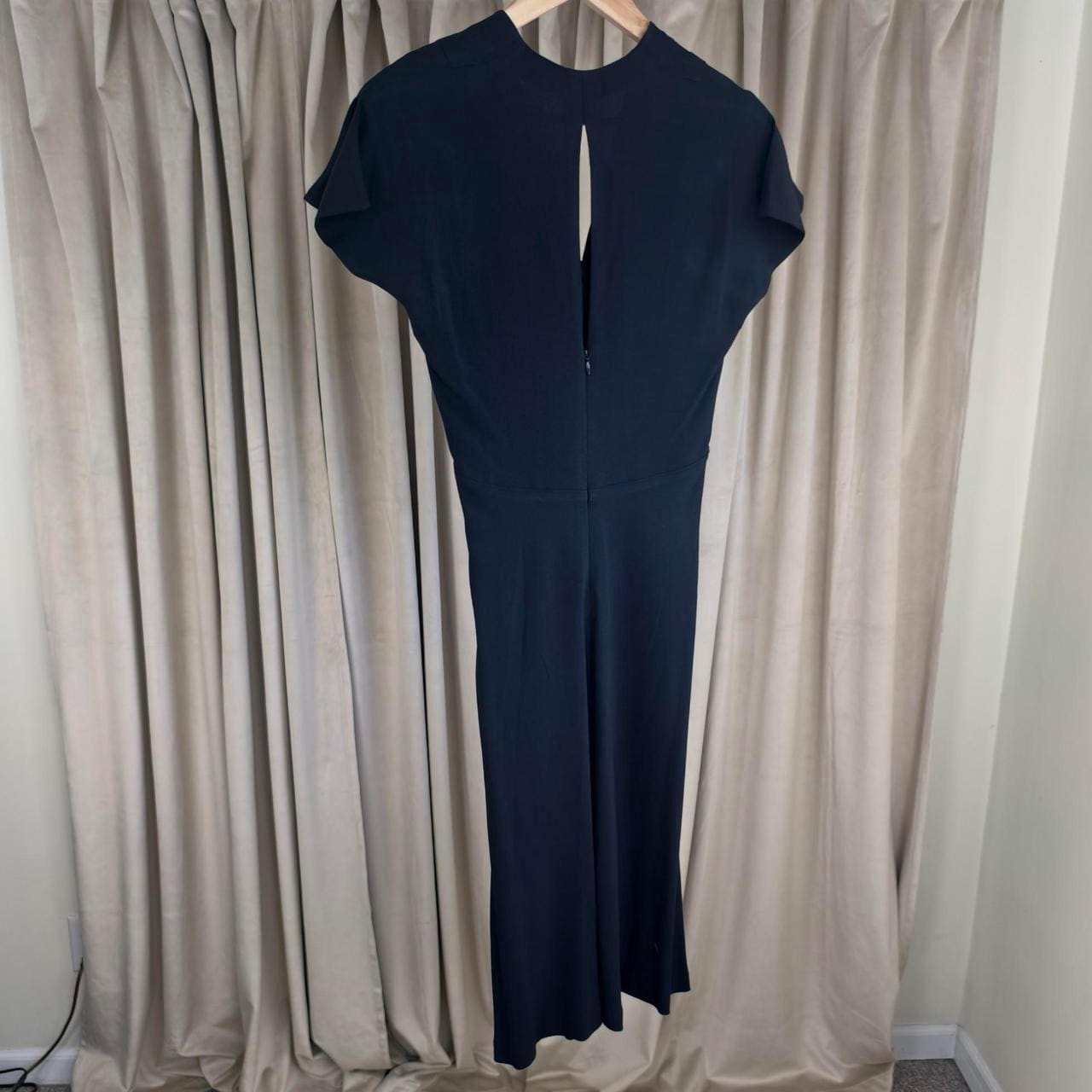 Vintage Polo Ralph Lauren V-Neck Black Midi Dress