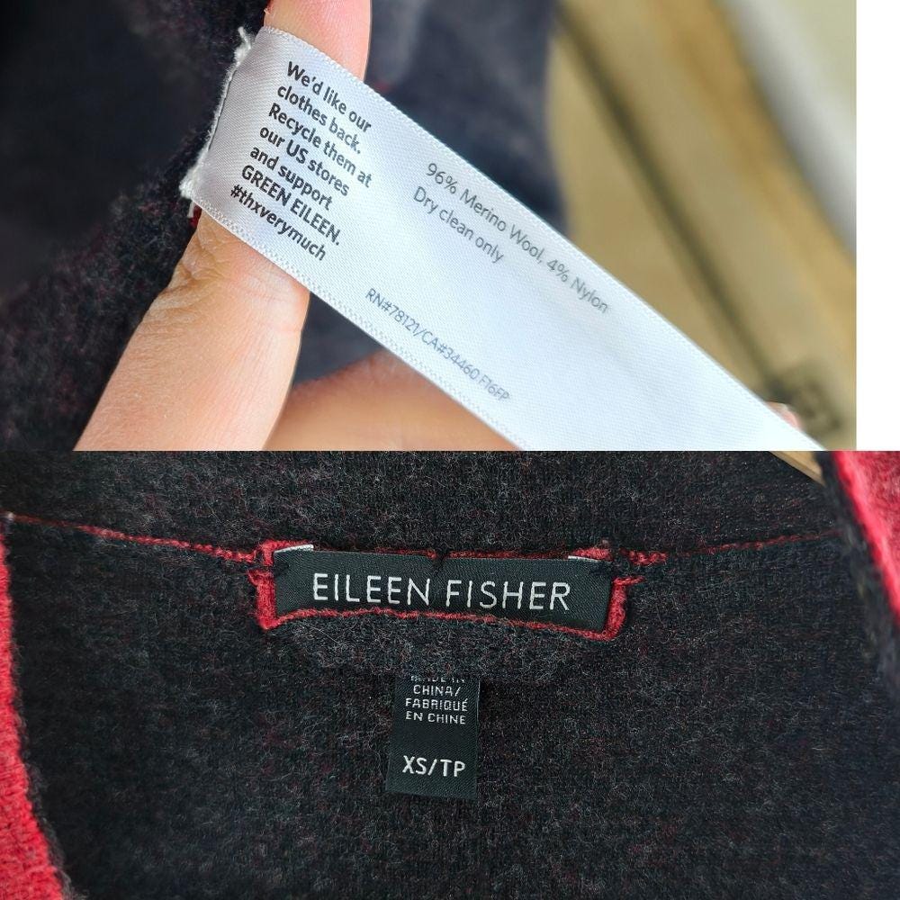 Eileen Fisher Red Wool Light Weight Coat