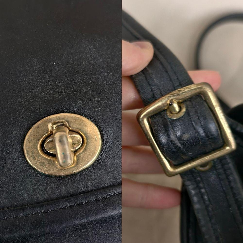 Vintage Coach Rambler Legacy 9061 Black Leather Shoulder Crossbody Bag