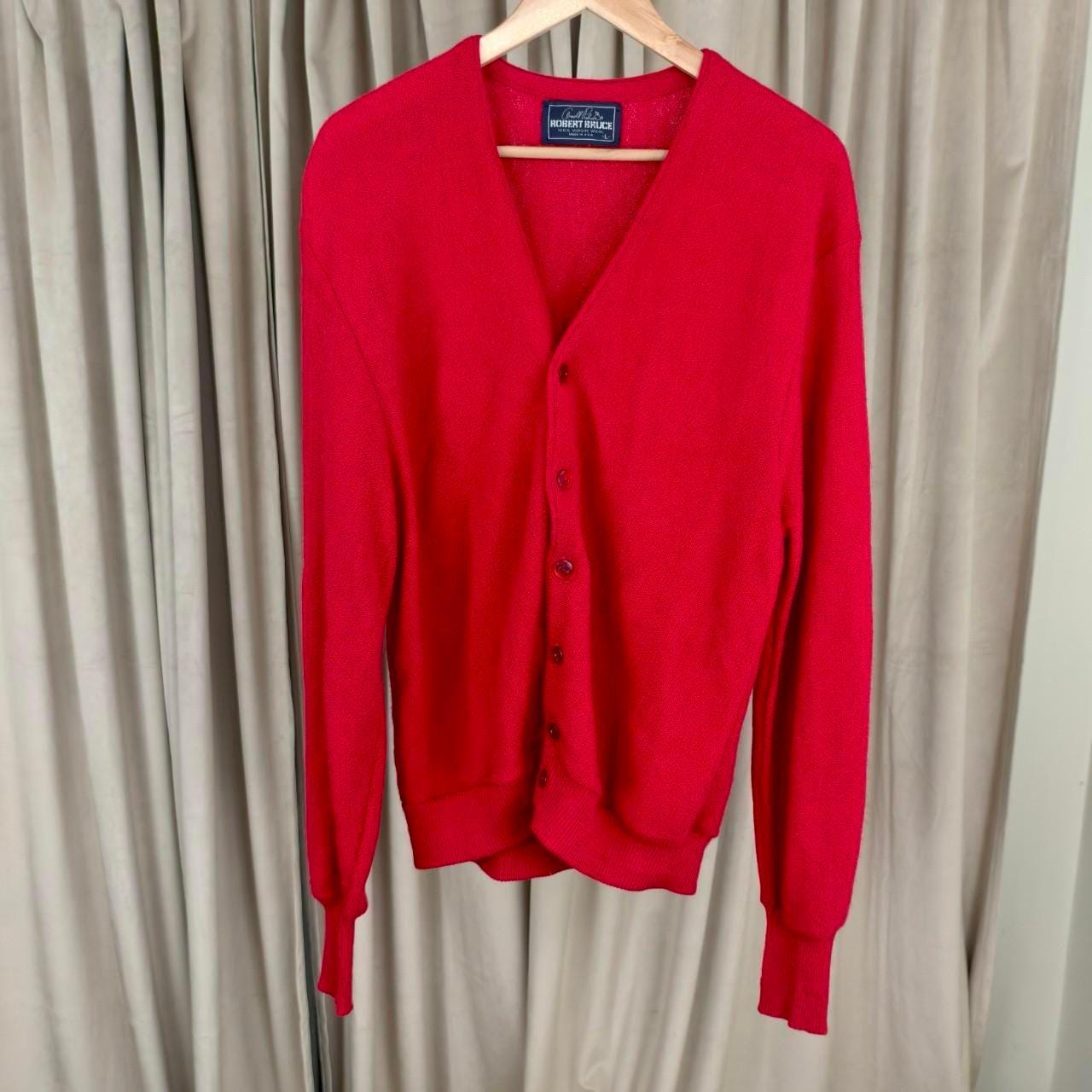 Vintage Robert Brice Red Wool Cardigan