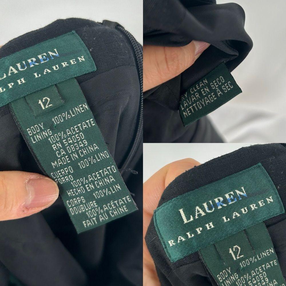 Vintage Lauren Ralph Lauren Black Halter Neck Linen Dress