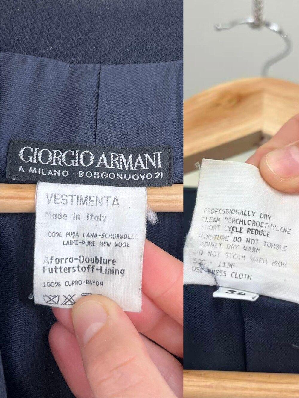 Vintage Giorgio Armani Black Double-Breasted Tailored Blazer