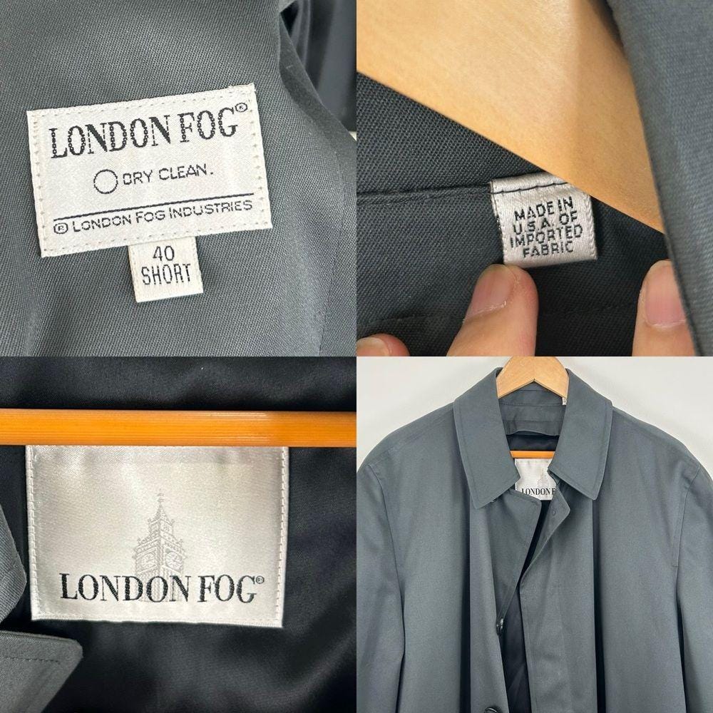 Vintage Dark Green London Fog Single Breasted Trench Coat