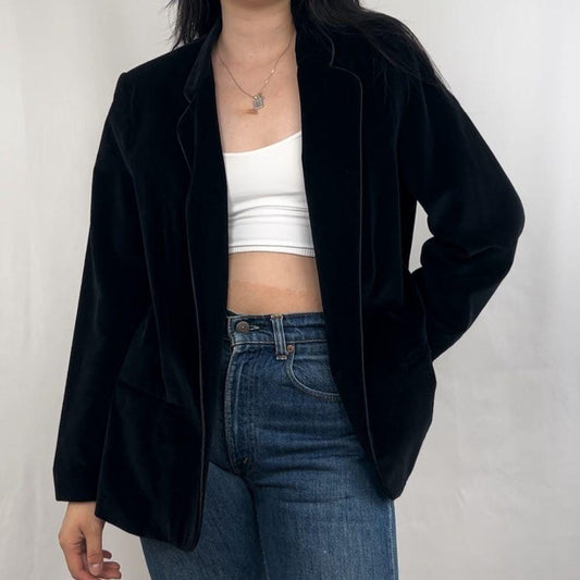 Vintage Ellen B Black Velvet Blazer