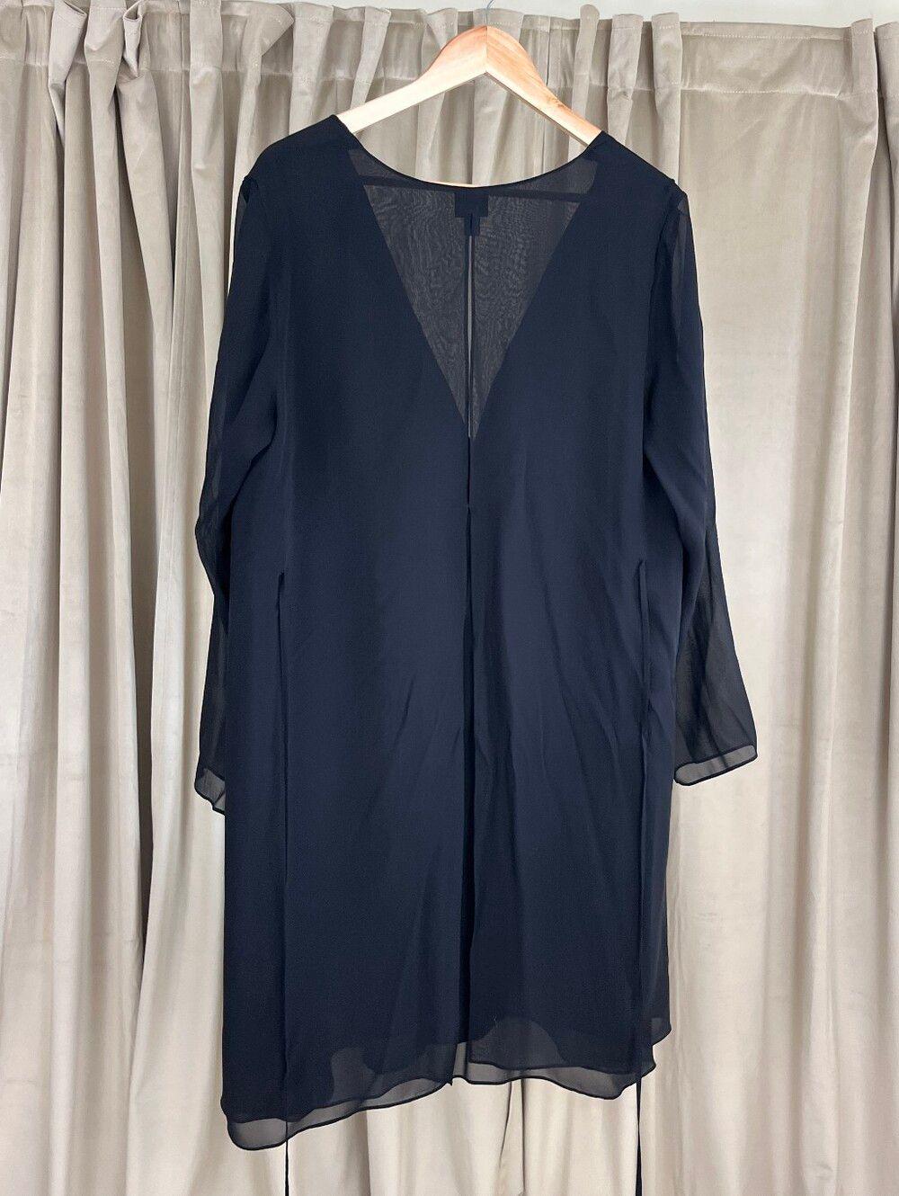 Eileen Fisher Black Silk Sheer Cover Up Jacket