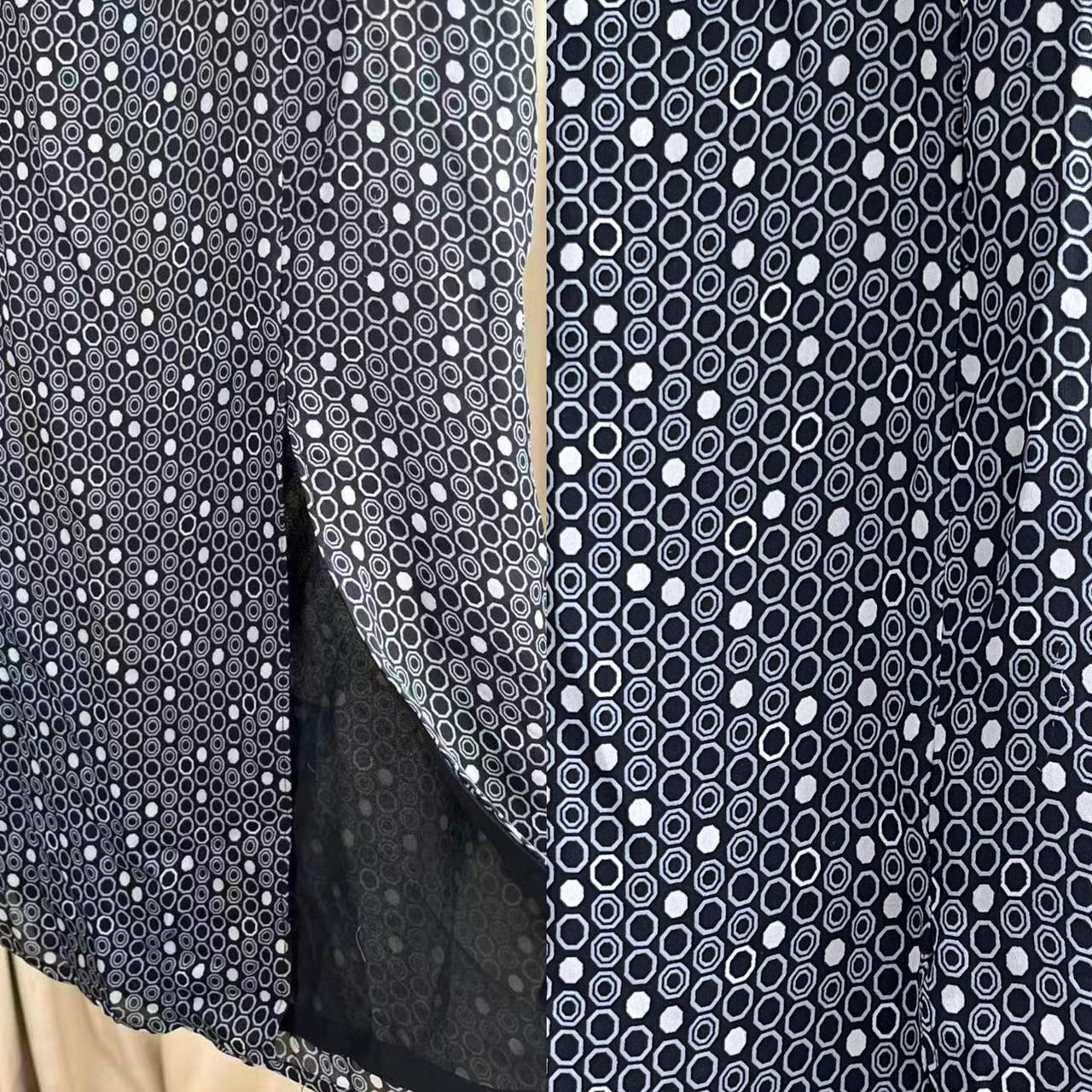 Vintage Merona Monochrome Black Midi Skirt with White Polka Dots
