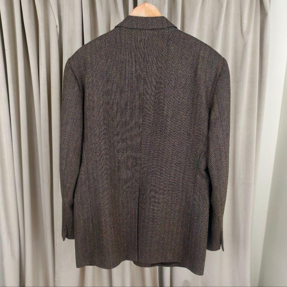 Vintage Wool Brown Tweed Oversized Boyfriend Blazer