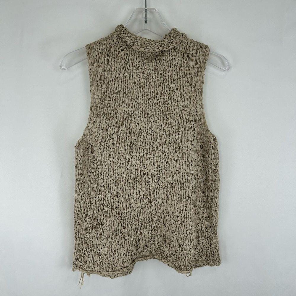 Banana Republic Silk Loose Weave Sleeveless Mock Neck Top